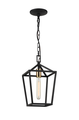 Matteo Lighting - C61701RB - One Light Pendant - Scatola - Rusty Black & Aged Gold Brass accents
