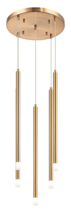 Matteo Lighting - C63105AG - Five Light Chandelier - Reigndrop - Aged Gold Brass