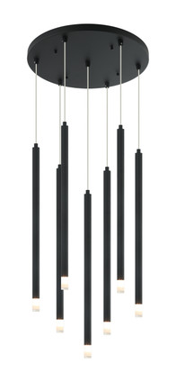 Matteo Lighting - C63107MB - Seven Light Pendant - Reigndrop - Matte Black