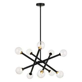 Matteo Lighting - C64610BKCL - Ten Light Chandelier - Matchstix - Black