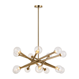 Matteo Lighting - C64614AGCL - 14 Light Chandelier - Matchstix - Aged Gold Brass