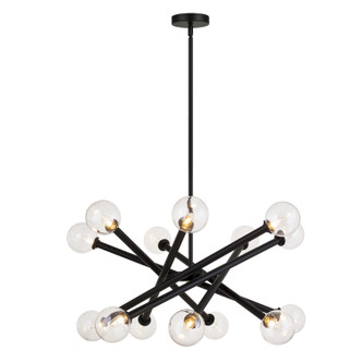 Matteo Lighting - C64614BKCL - 14 Light Chandelier - Matchstix - Black