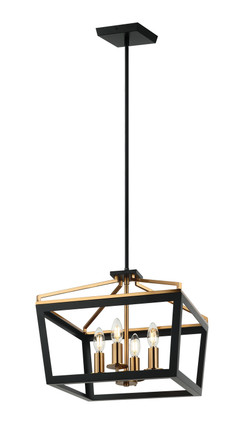 Matteo Lighting - C67004BKAG - Four Light Chandelier - Mavonshire - Black + Aged Gold Brass Matteo Lighting - C67004BKAG - Four Light Chandelier - Mavonshire - Black + Aged Gold Brass