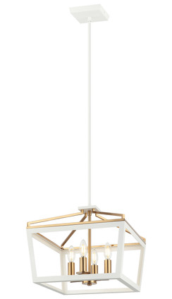 Matteo Lighting - C67004WHAG - Four Light Chandelier - Mavonshire - White + Aged Gold Brass Matteo Lighting - C67004WHAG - Four Light Chandelier - Mavonshire - White + Aged Gold Brass