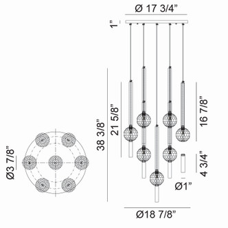 Windchimer Seven Light Pendant (C68907MB)