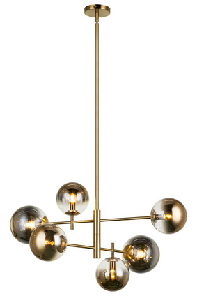 Matteo Lighting - C70706AGAG - Six Light Chandelier - AVERLEY - Aged Gold Brass