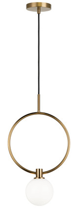 Matteo Lighting - C71301AGOP - One Light Pendant - AVERLEY - Aged Gold Brass