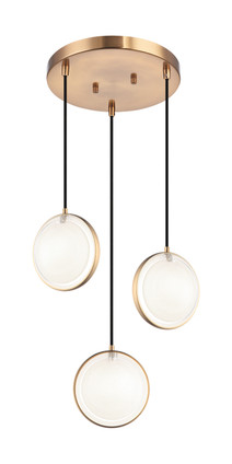 Matteo Lighting - C71503AG - Three Light Pendant - CHATOYANT - Aged Gold Grass