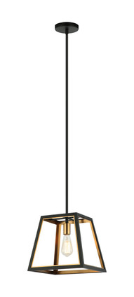 Matteo Lighting - C72101MBAG - One Light Pendant - ROSALIE - Matte Black + Aged Gold Brass