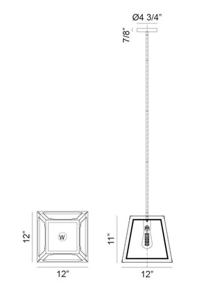 Rosalie One Light Pendant (C72101WHAG)