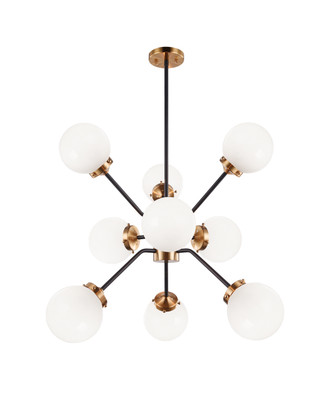 Matteo Lighting - C72309AGOP - Nine Light Chandelier - Maru - Aged Gold Brass