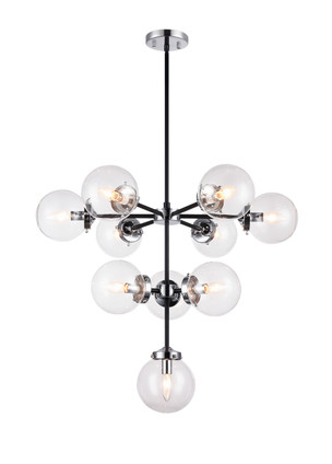 Matteo Lighting - C72310CHCL - Ten Light Chandelier - Maru - Chrome