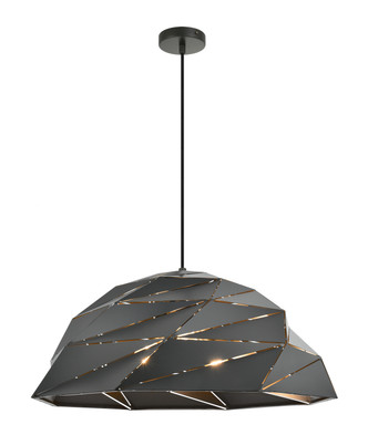 Matteo Lighting - C72721DG - Three Light Pendant - Riku - Dark Grey
