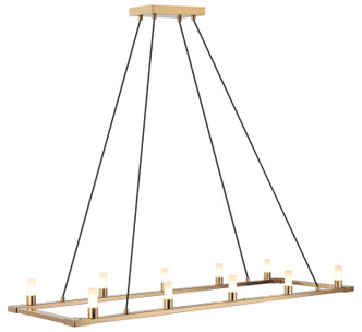 Matteo Lighting - C75210AG - Ten Light Chandelier - Cascadian - Aged Gold Brass