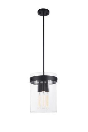 Matteo Lighting - C78403BK - Three Light Pendant - Zale - Black