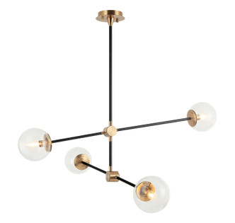 Matteo Lighting - C78714AGCL - Four Light Chandelier - Cosmic - Aged Gold Brass