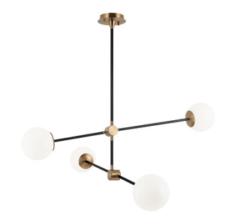 Matteo Lighting - C78714AGOP - Four Light Chandelier - Cosmic - Aged Gold Brass