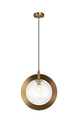Matteo Lighting - C80711AGCL - One Light Pendant - Astro - Aged Gold Brass