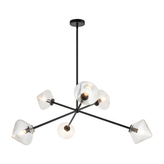 Matteo Lighting - C81746BKCL - Six Light Chandelier - NOVO - Black
