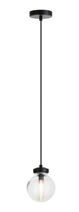 Matteo Lighting - C84001MBCL - One Light Pendant - Ridge - Matte Black