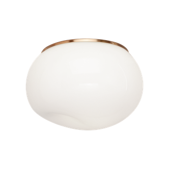 Matteo Lighting - M14021AGOP - One Light Flush Mount - GELASIN - Aged Gold Brass