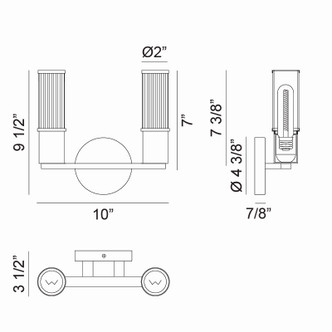 Klarice Two Light Wall Sconce (S02802MB)