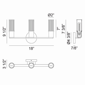 Klarice Three Light Wall Sconce (S02803AG)
