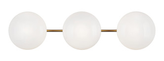 Matteo Lighting - S05103AGOP - Three Light Wall Sconce - PEARLESQUE - Aged Gold Brass