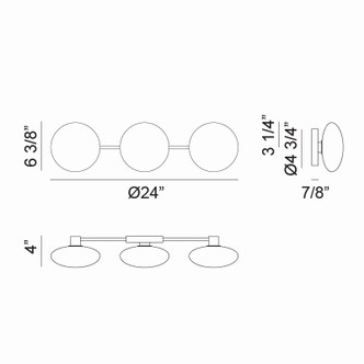 PEARLESQUE Three Light Wall Sconce (S05103AGOP)