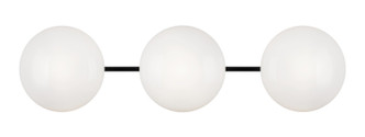 Matteo Lighting - S05103MBOP - Three Light Wall Sconce - Pearlesque - Matte Black