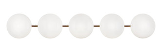 Matteo Lighting - S05105AGOP - Five Light Wall Sconce - PEARLESQUE - Aged Gold Brass