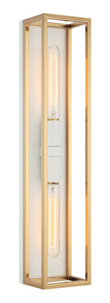 Matteo Lighting - S15122WHAG - LED Wall Sconce - Shadowbox - White + Aged Gold Brass