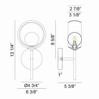 Delcia LED Wall Sconce (W60601BKSM)
