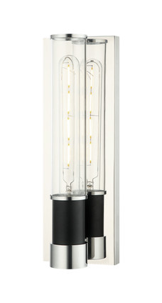 Matteo Lighting - W61201MBCH - One Light Wall Sconce - TUBO - Matte Black + Chrome