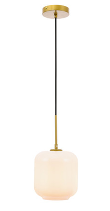 Elegant Lighting - LD2273BR - One Light Pendant - Collier - Brass And Frosted White Glass Elegant Lighting - LD2273BR - One Light Pendant - Collier - Brass And Frosted White Glass