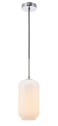 Elegant Lighting - LD2277C - One Light Pendant - Collier - Chrome And Frosted White Glass Elegant Lighting - LD2277C - One Light Pendant - Collier - Chrome And Frosted White Glass