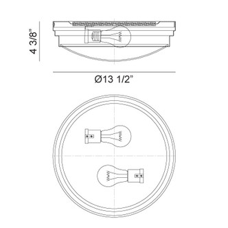 FRESH COLONIAL Two Light Ceiling Mount (X46402AG)