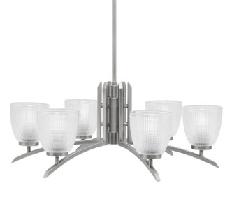 Toltec Lighting - 3706-GP-500 - Six Light Chandelier - Kurve - Graphite