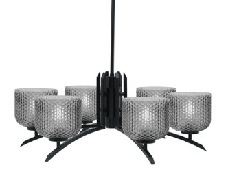 Toltec Lighting - 3706-MB-4612 - Six Light Chandelier - Kurve - Matte Black