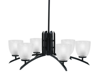 Toltec Lighting - 3706-MB-500 - Six Light Chandelier - Kurve - Matte Black