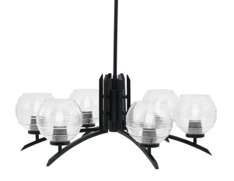 Toltec Lighting - 3706-MB-5110 - Six Light Chandelier - Kurve - Matte Black