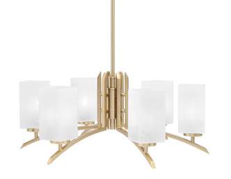 Toltec Lighting - 3706-NAB-541 - Six Light Chandelier - Kurve - New Age Brass