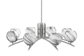 Toltec Lighting - 3708-GP-4109 - Eight Light Chandelier - Kurve - Graphite