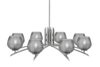 Toltec Lighting - 3708-GP-4602 - Eight Light Chandelier - Kurve - Graphite