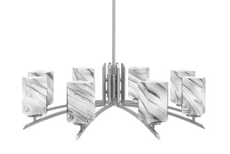 Toltec Lighting - 3708-GP-549 - Eight Light Chandelier - Kurve - Graphite