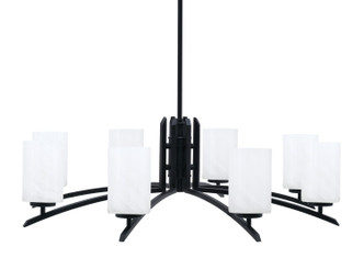 Toltec Lighting - 3708-MB-3001 - Eight Light Chandelier - Kurve - Matte Black