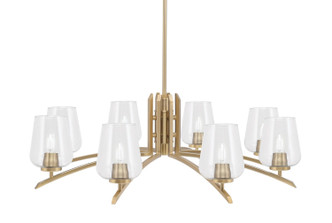 Toltec Lighting - 3708-NAB-210 - Eight Light Chandelier - Kurve - New Age Brass