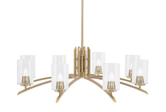 Toltec Lighting - 3708-NAB-300 - Eight Light Chandelier - Kurve - New Age Brass