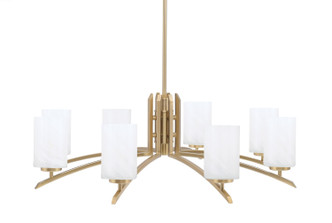 Toltec Lighting - 3708-NAB-3001 - Eight Light Chandelier - Kurve - New Age Brass
