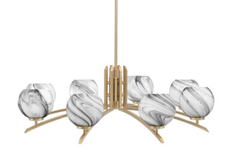 Toltec Lighting - 3708-NAB-4109 - Eight Light Chandelier - Kurve - New Age Brass